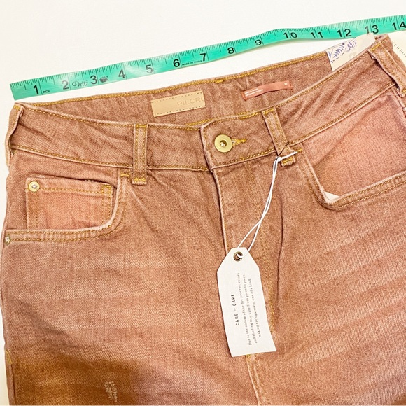 NWT Pilcro for Anthropologie The Vintage Straight Leg Jean-Washed Brown Rust 27 - Picture 16 of 16